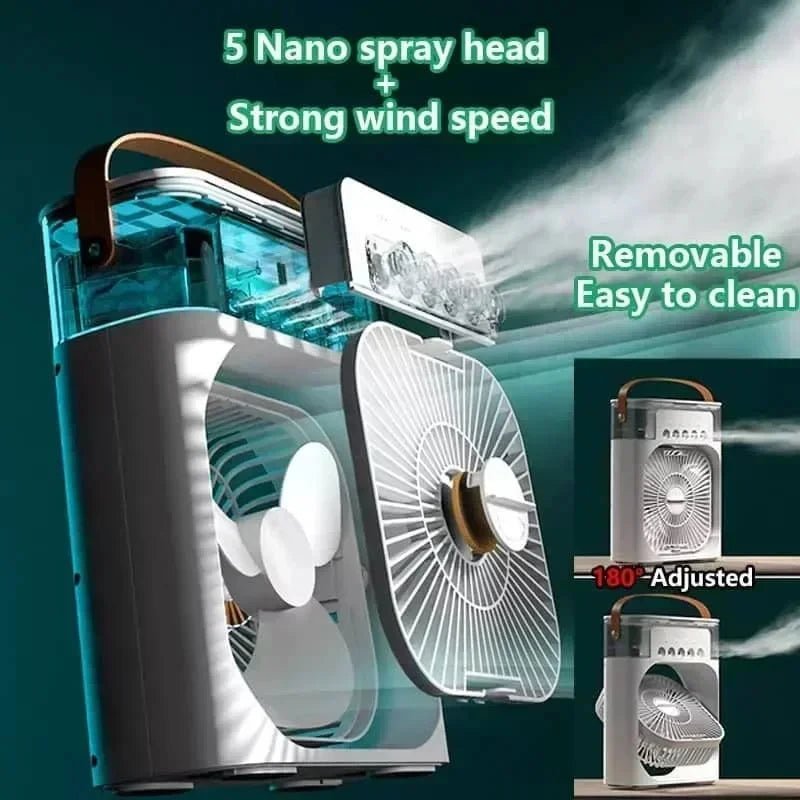 Spray fan air conditioner with LED - WindFrameTech