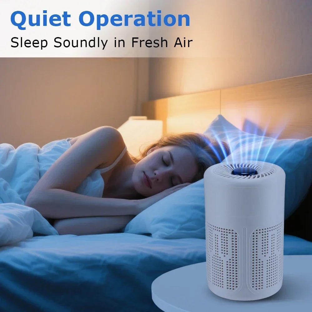 USB Portable Air Purifier HEPA Filter Negative Ion Generator Smoke Odor Removal - WindFrameTech